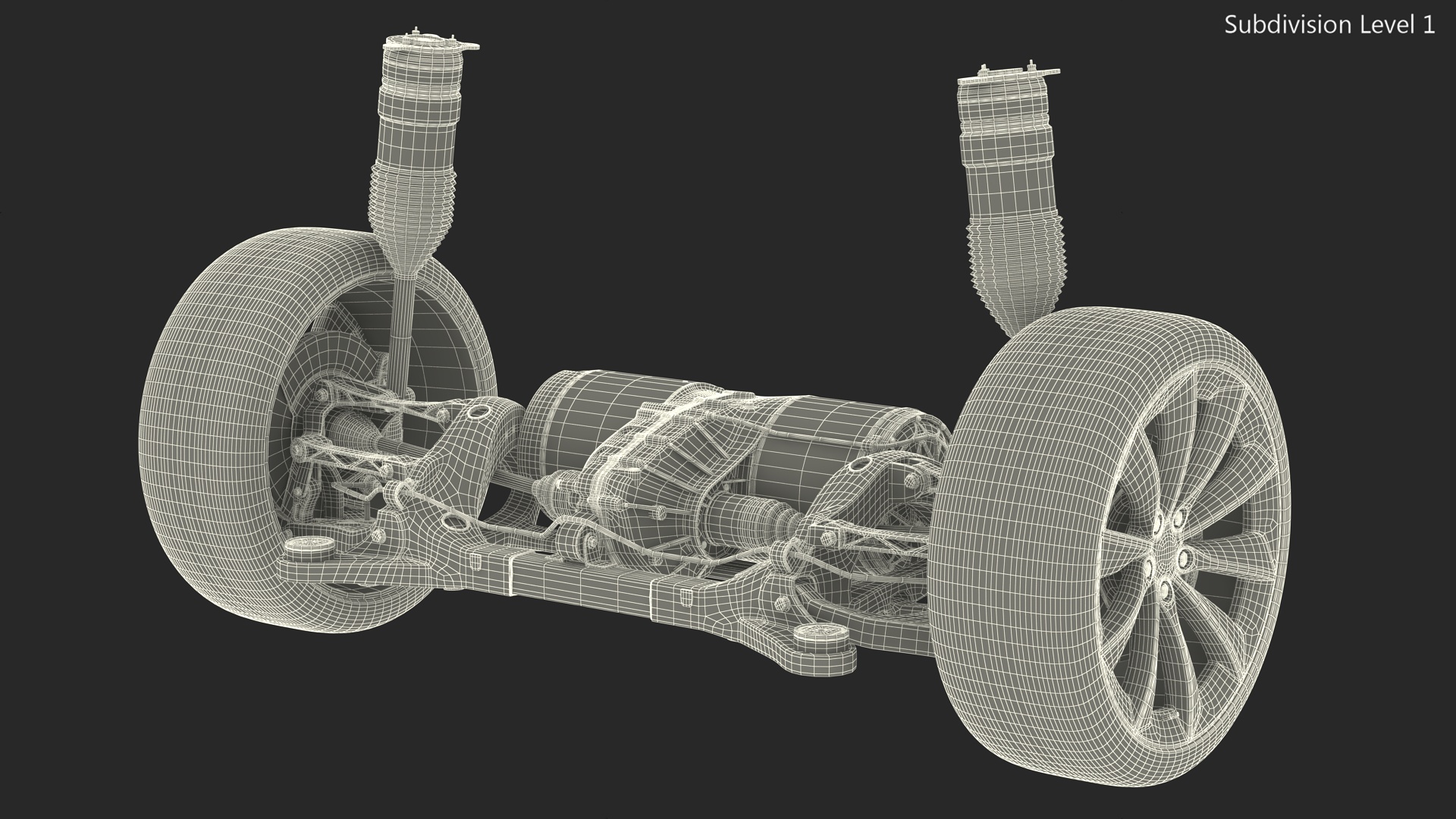 3D Electric Car Chassis Suspension