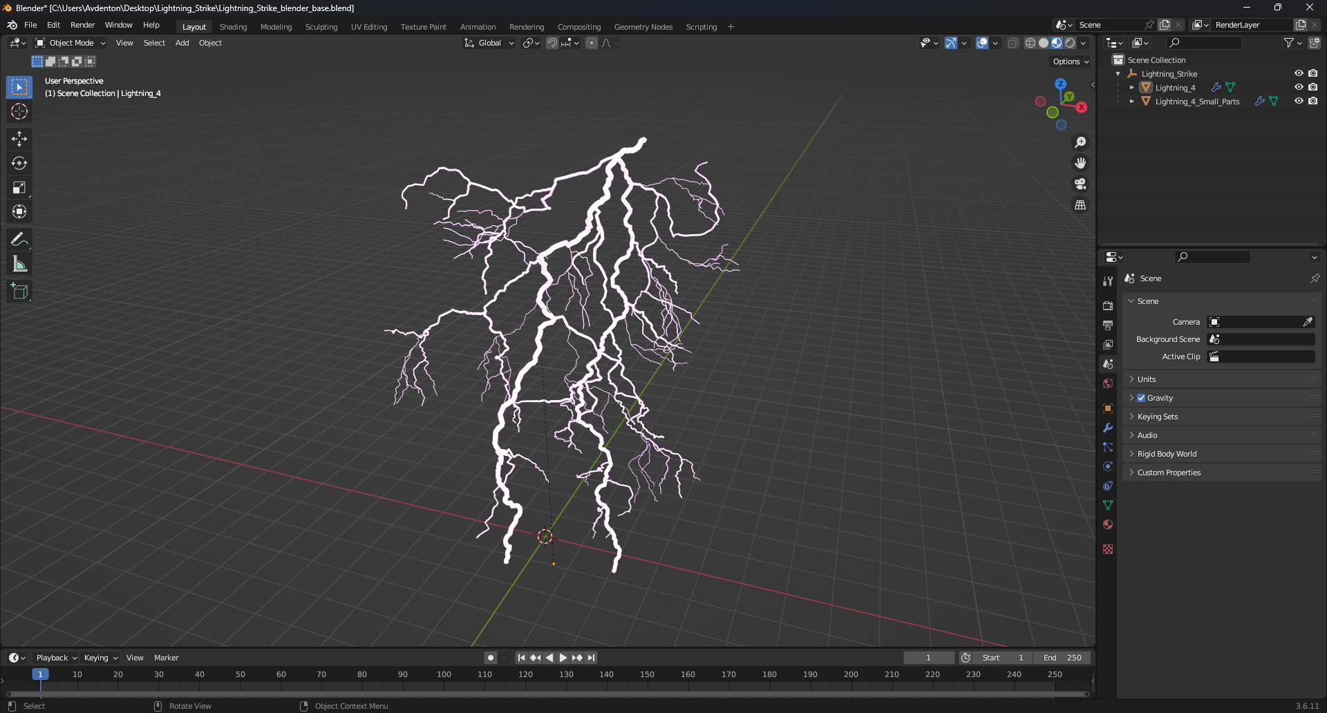 3D Lightning Strike