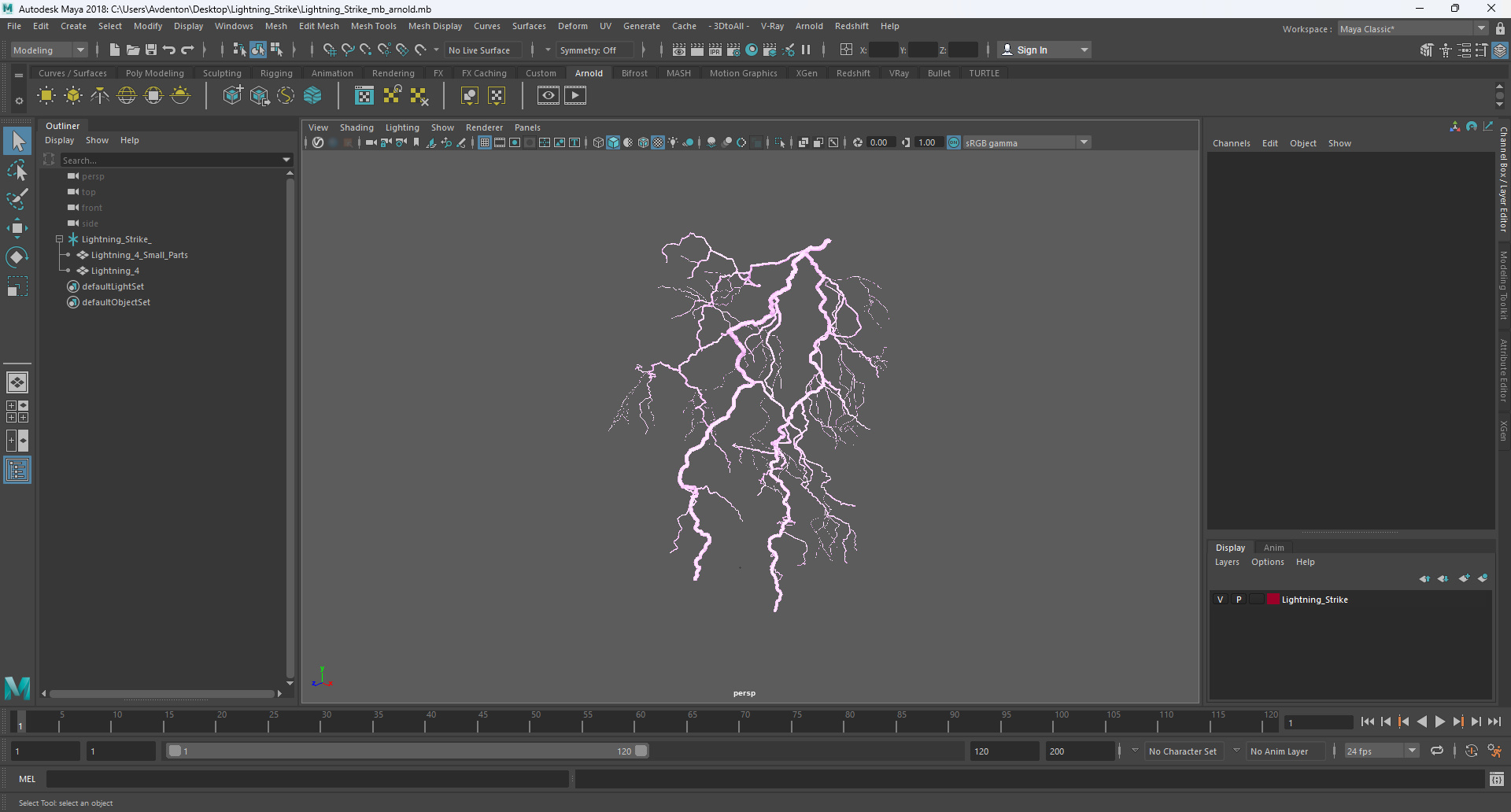 3D Lightning Strike