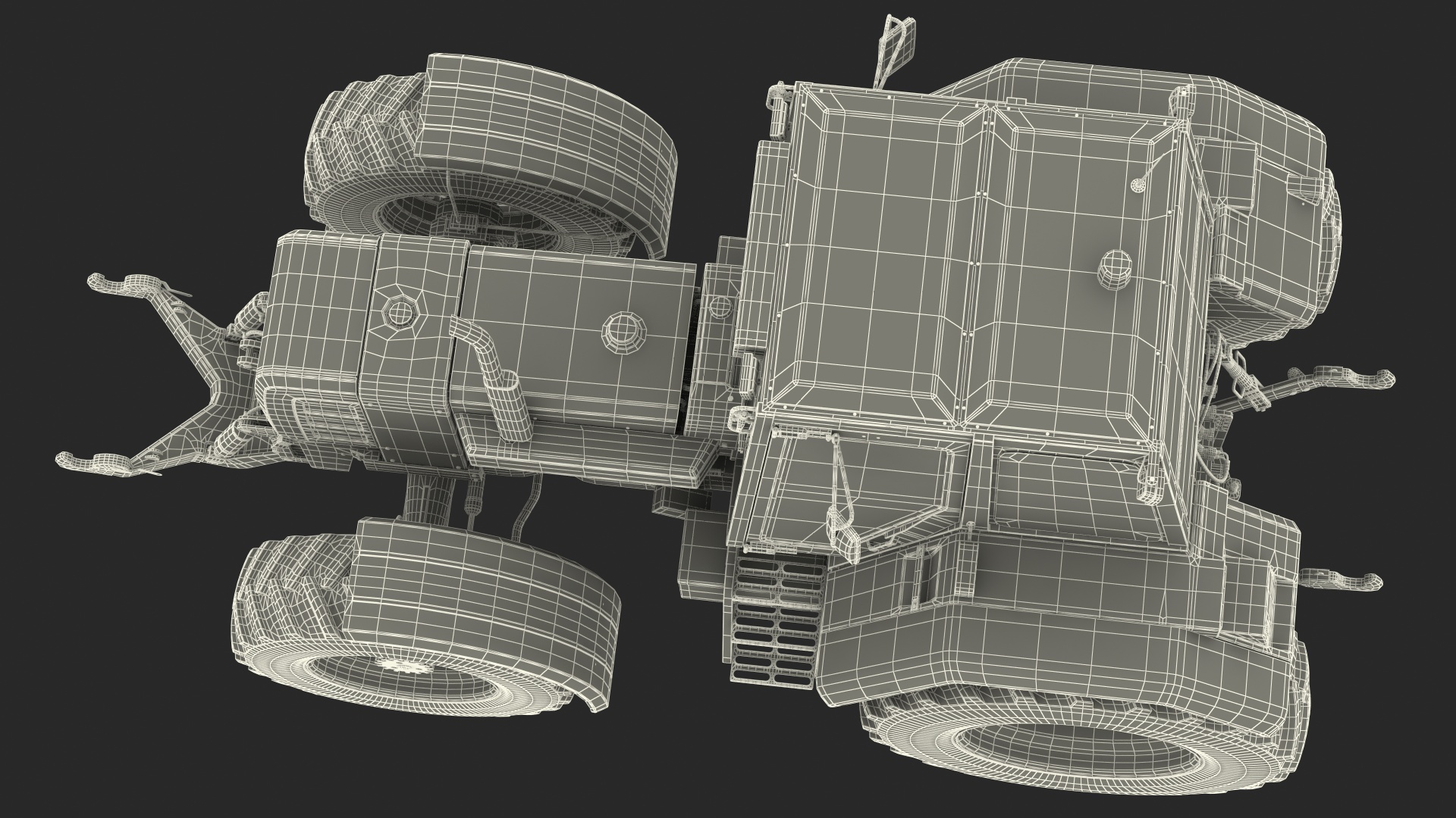 3D Renault 160-94 Wheel Tractor Dirty Rigged
