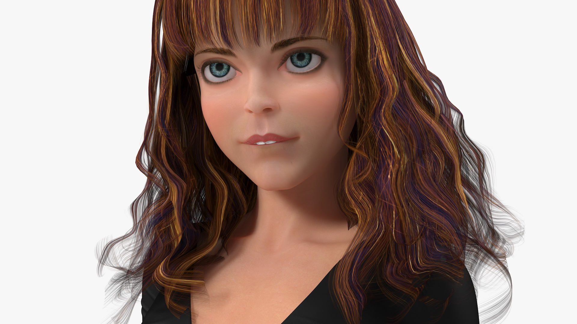 3D Cartoon Young Girl Youth Clothes Standing Pose