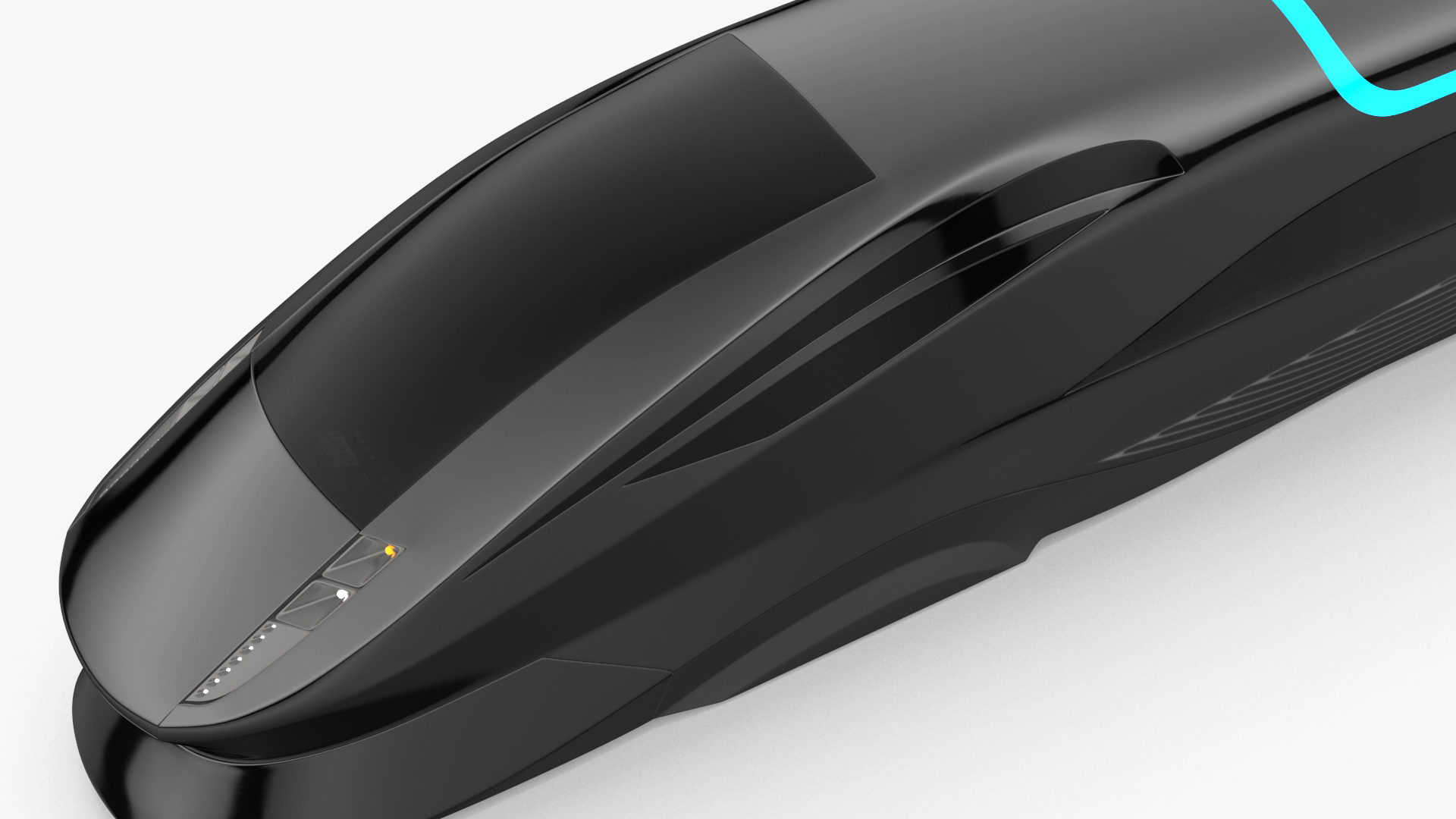 3D Futuristic Train Locomotive Black model