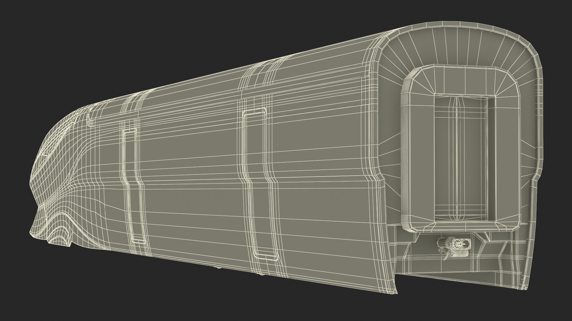 3D Futuristic Train Locomotive Black model