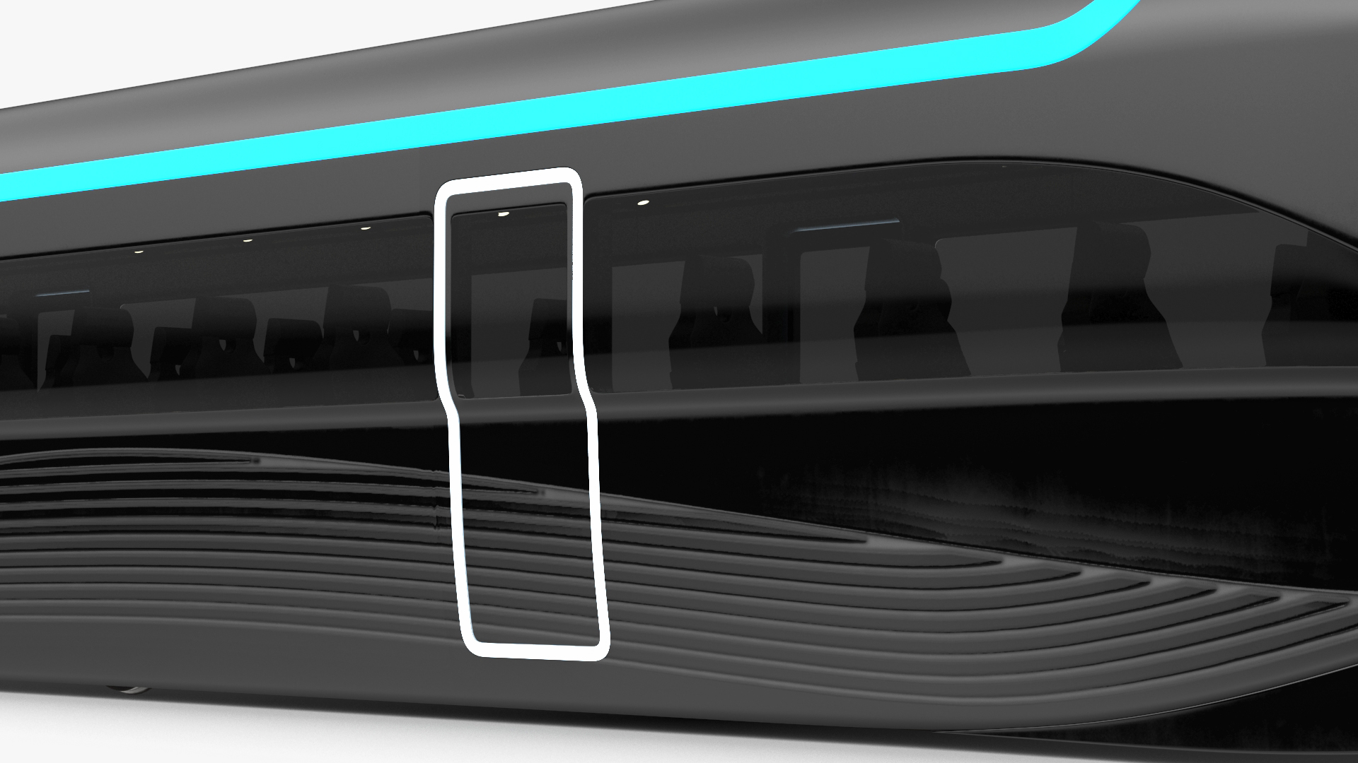 3D Futuristic Train Locomotive Black model