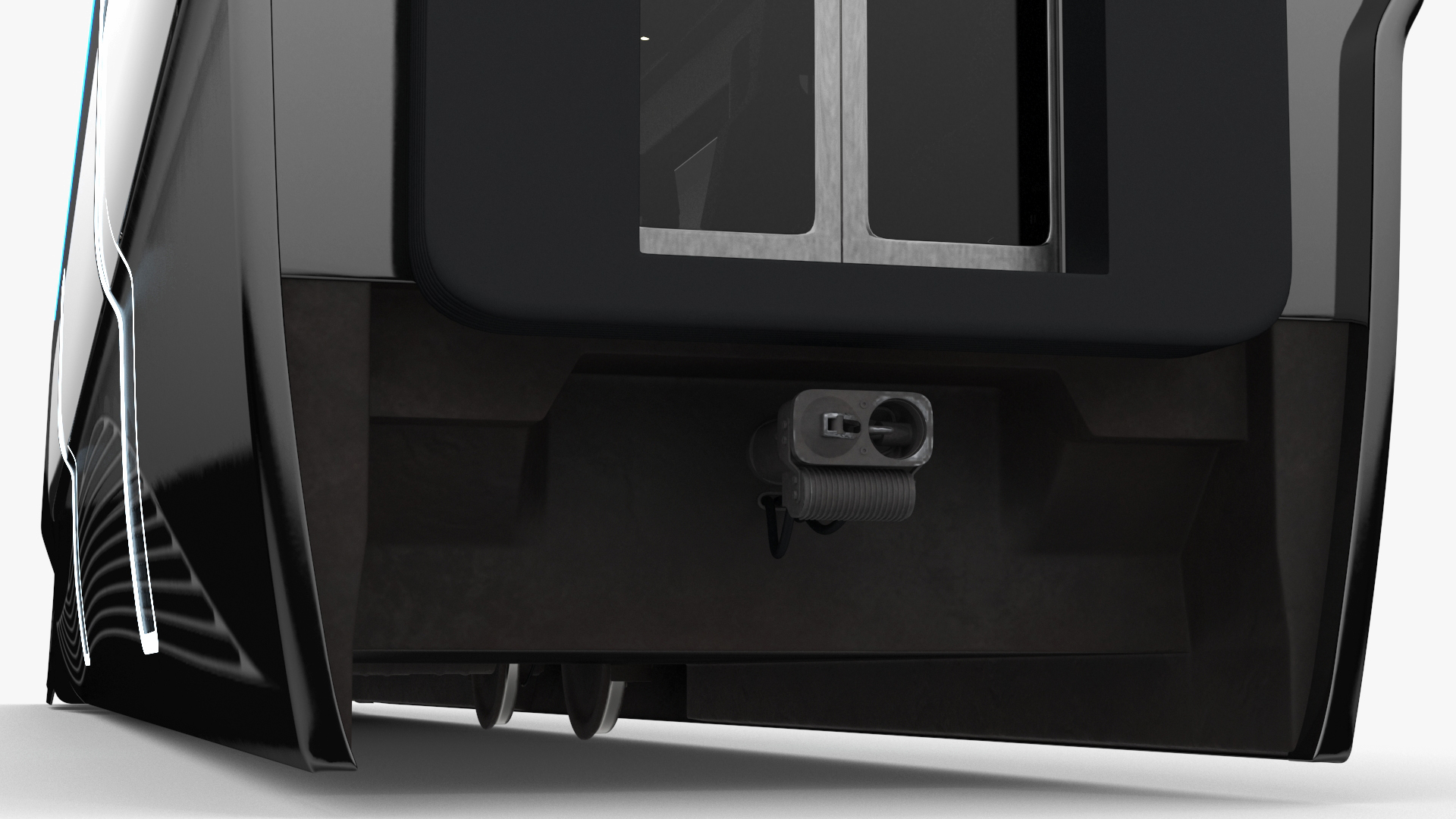 3D Futuristic Train Locomotive Black model