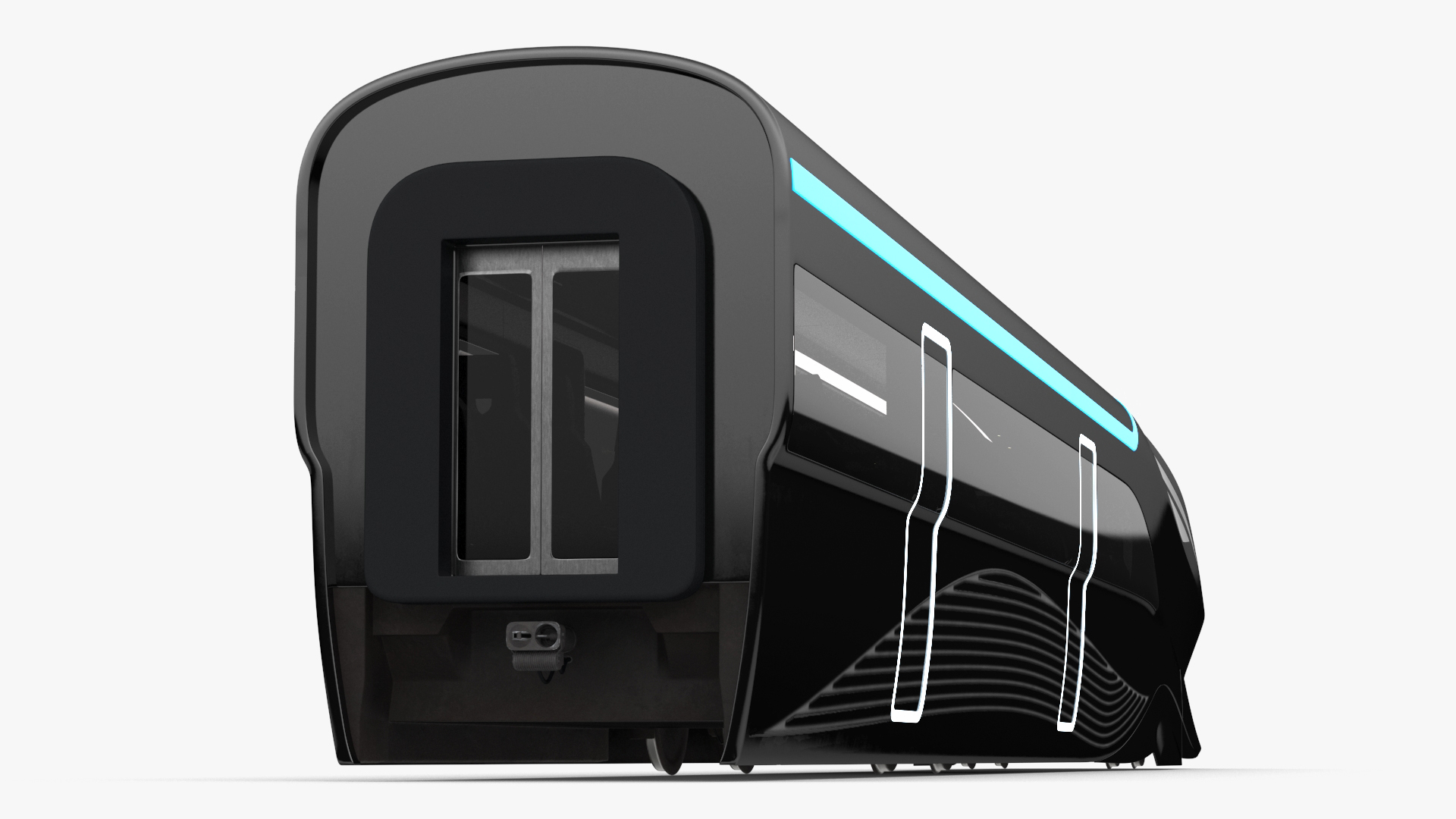3D Futuristic Train Locomotive Black model