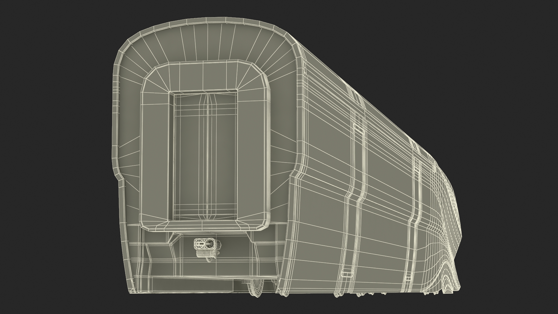 3D Futuristic Train Locomotive Black model