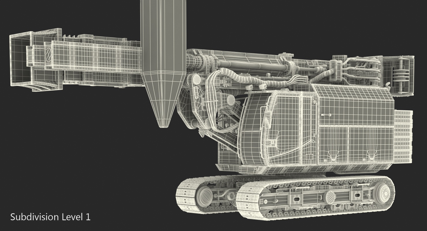 Hydraulics Pile Driver Generic Rigged 3D