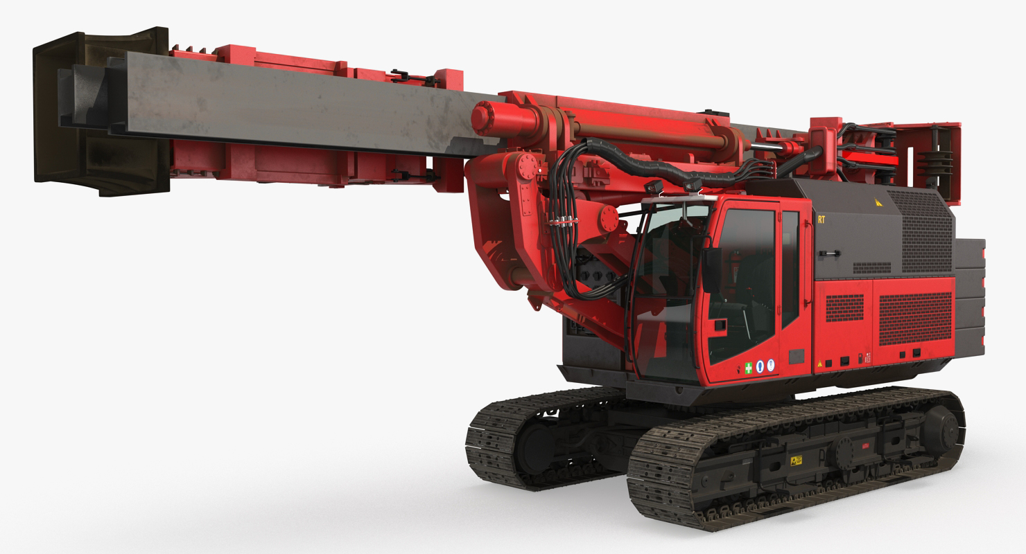 Hydraulics Pile Driver Generic Rigged 3D