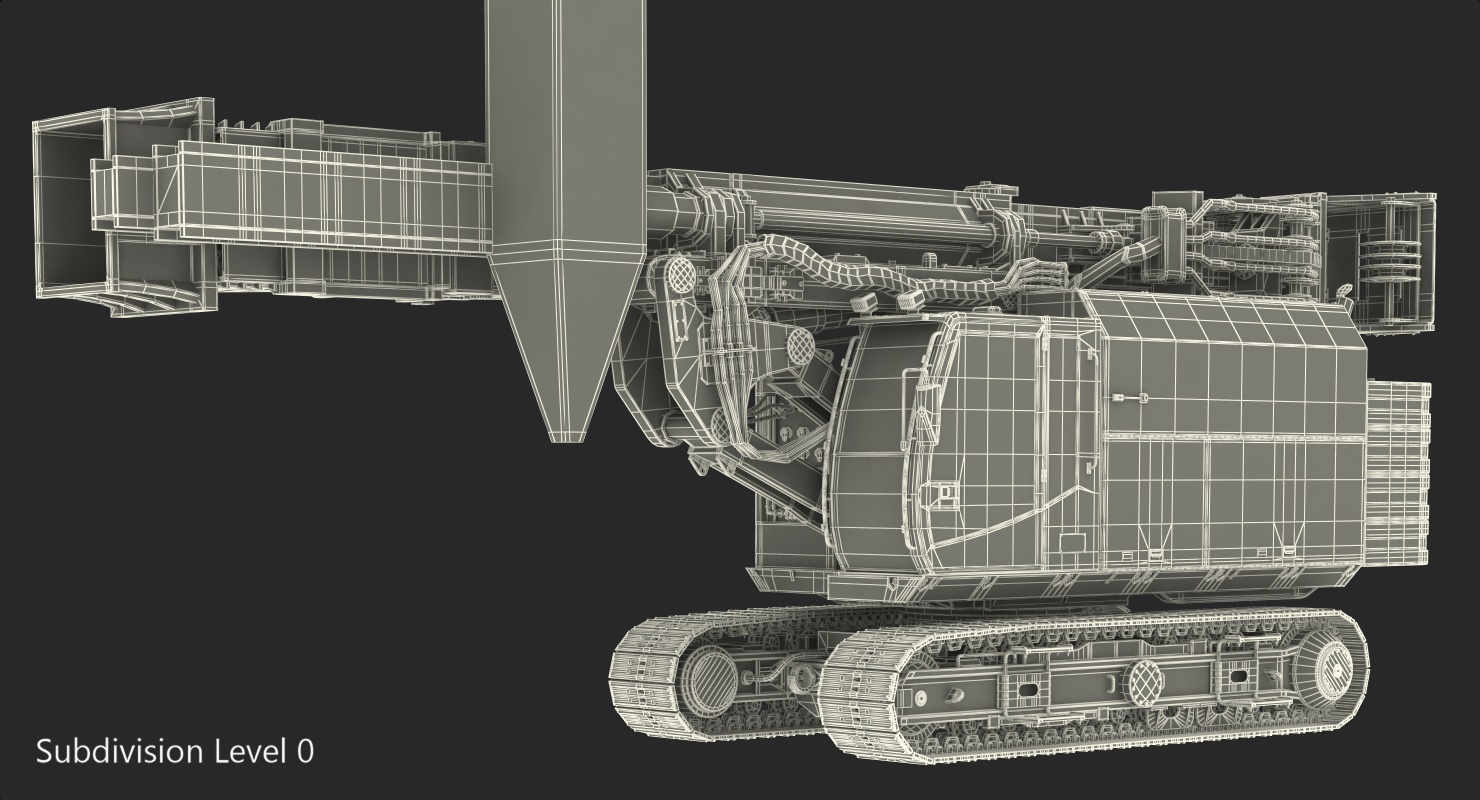 Hydraulics Pile Driver Generic Rigged 3D