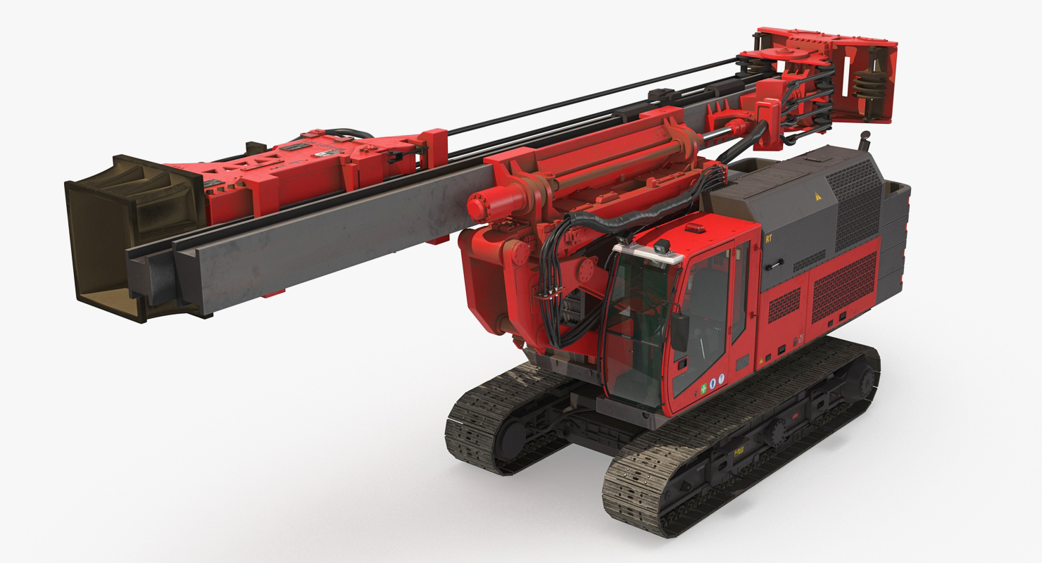 Hydraulics Pile Driver Generic Rigged 3D