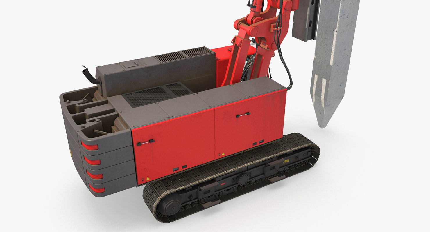 Hydraulics Pile Driver Generic Rigged 3D