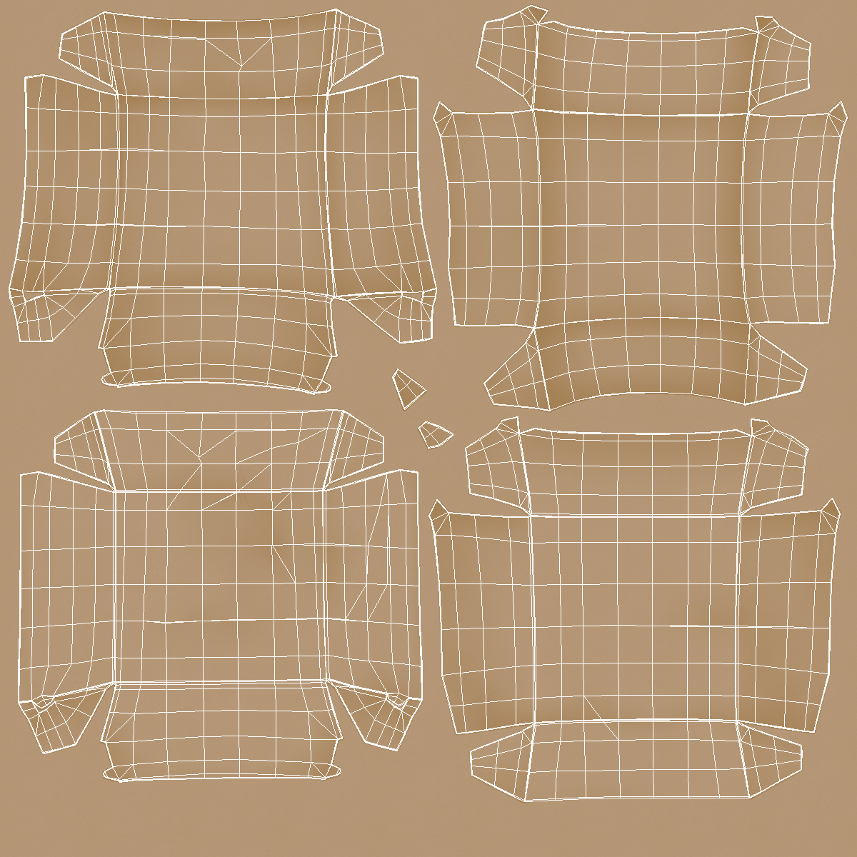 3D Crumpled Burger Box Brown Paper