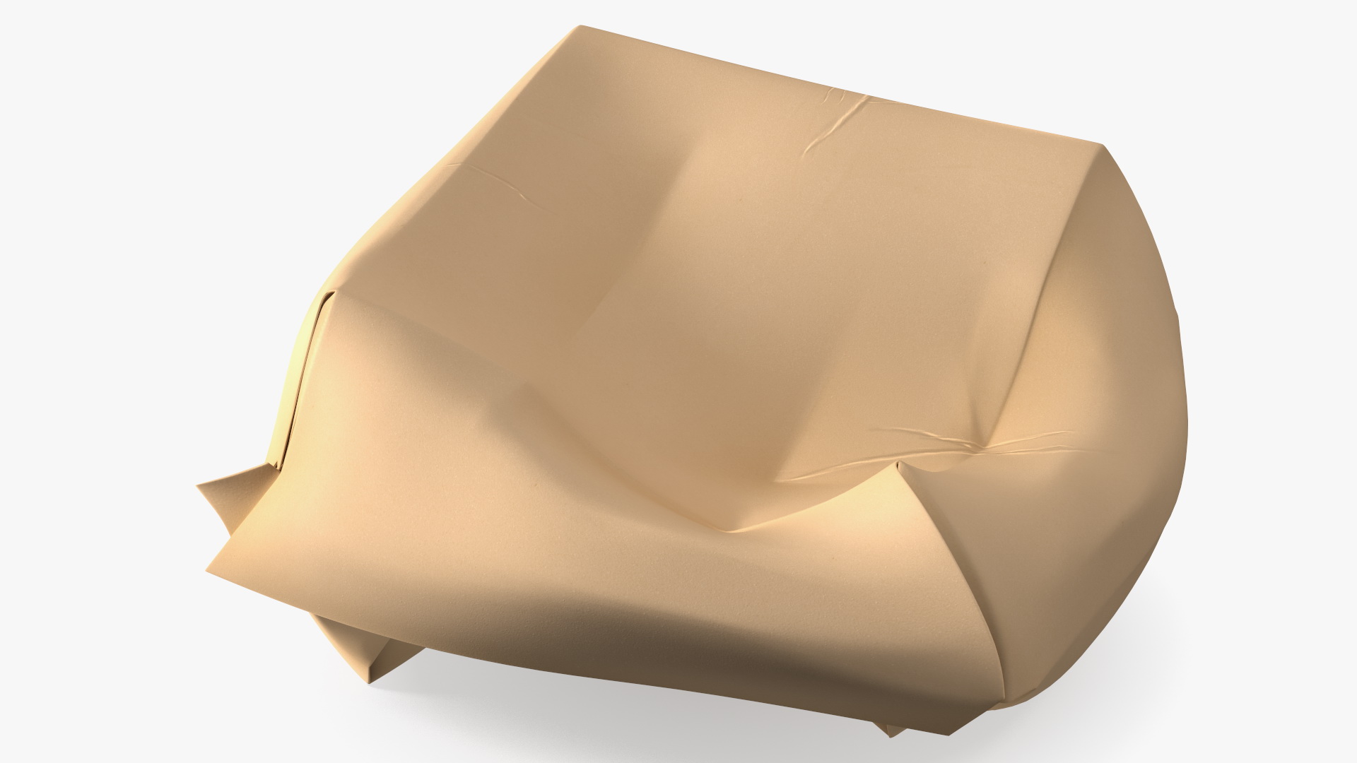 3D Crumpled Burger Box Brown Paper