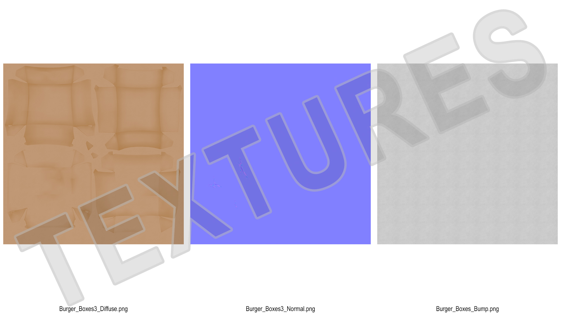 3D Crumpled Burger Box Brown Paper