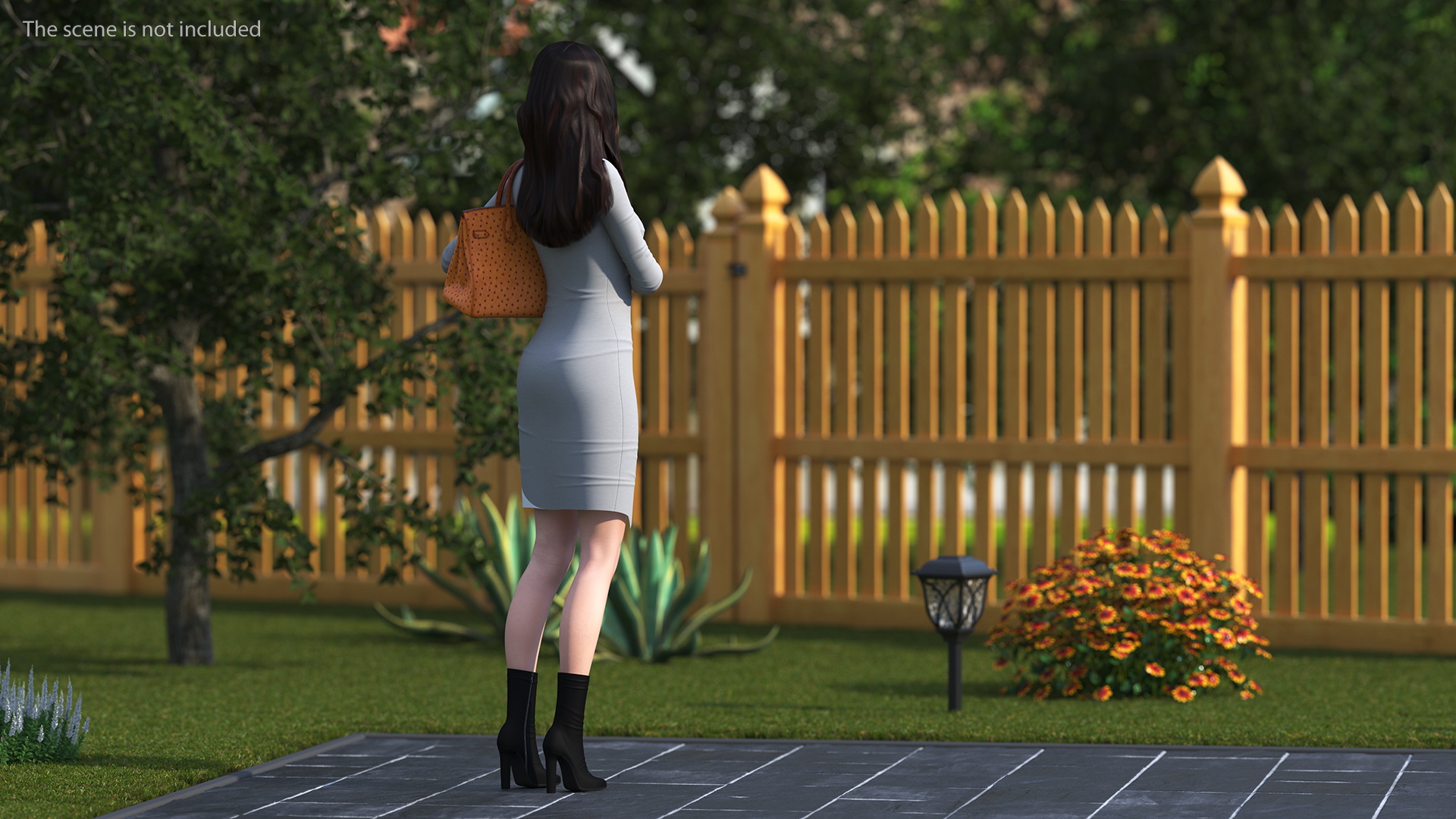 Chinese Woman with Hermes Birkin Bag Ostrich 3D model