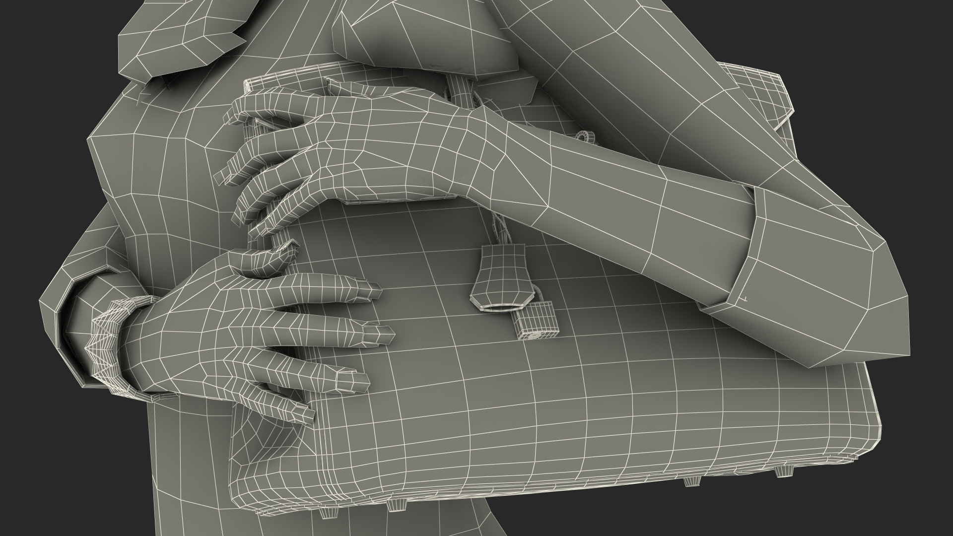 Chinese Woman with Hermes Birkin Bag Ostrich 3D model