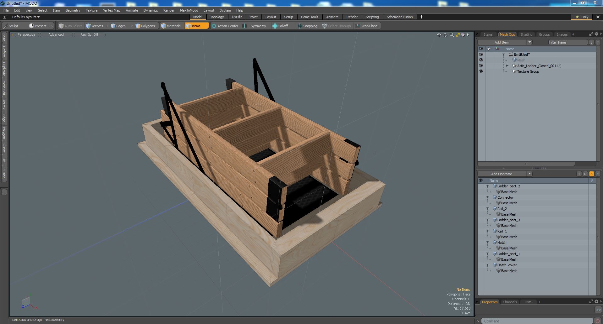 Attic Ladder Closed 3D model