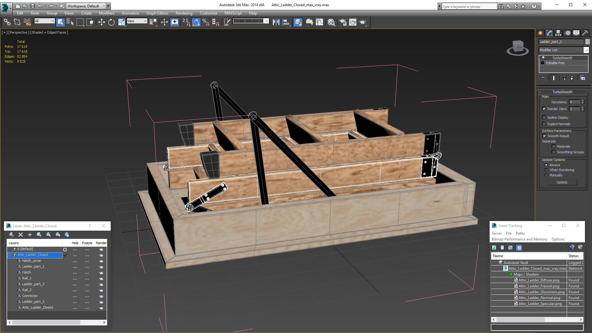 Attic Ladder Closed 3D model