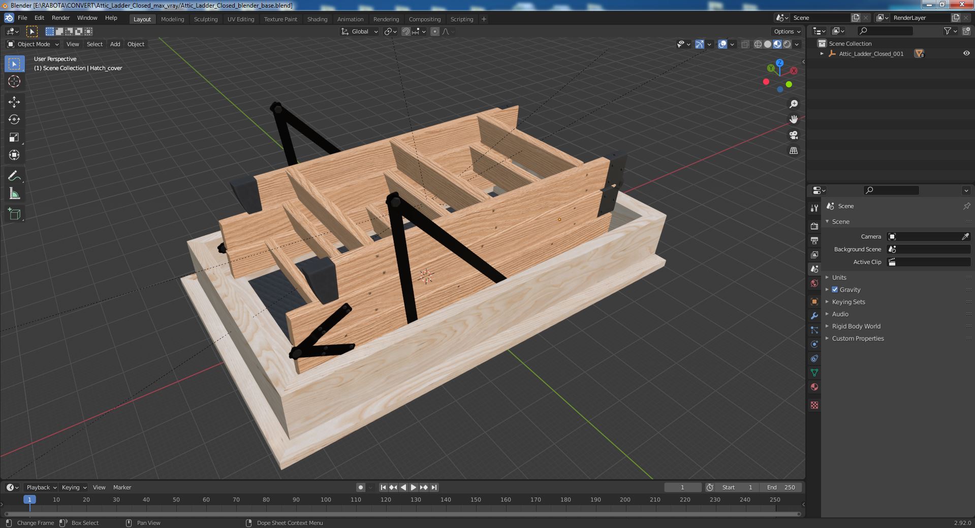 Attic Ladder Closed 3D model