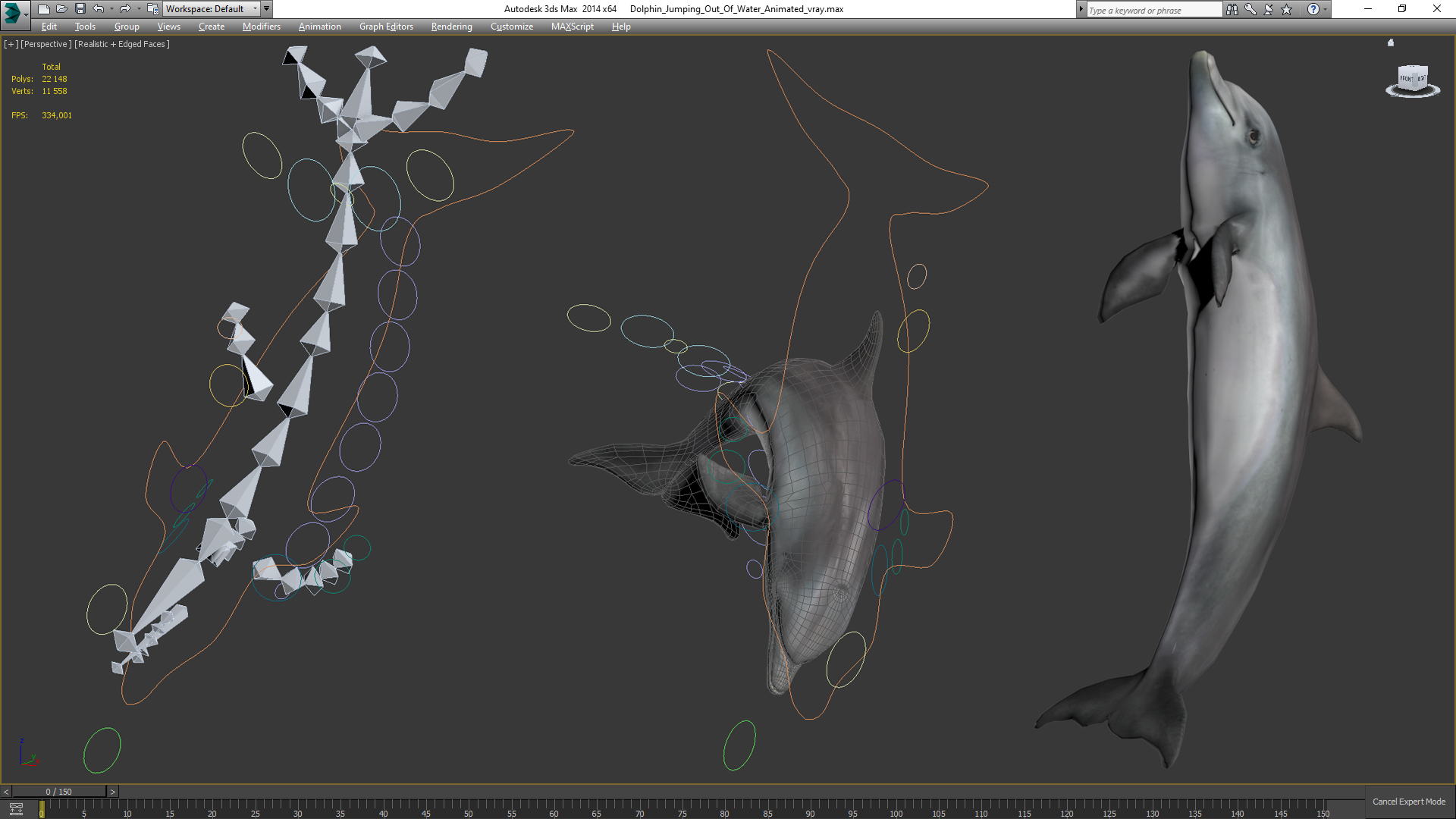 Dolphin Jumping Out Of Water Animated 3D