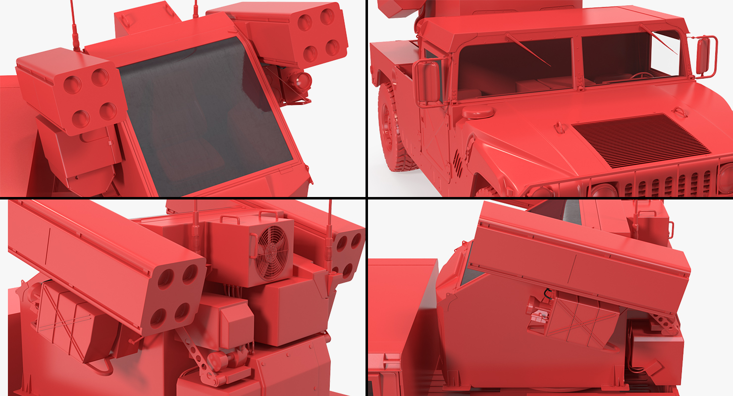 3D model HMMWV M998 Equipped with Avenger Simple Interior Desert