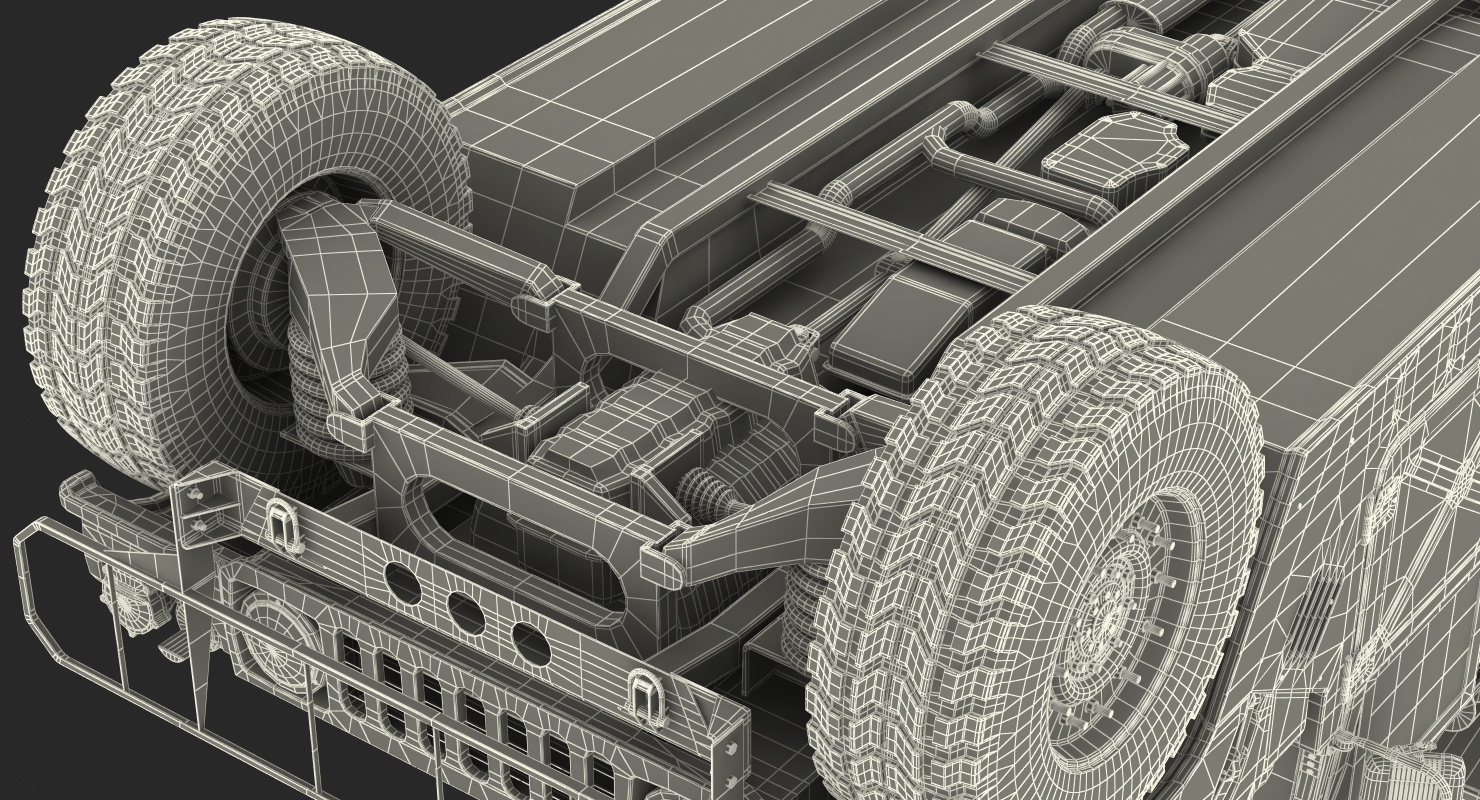 3D model HMMWV M998 Equipped with Avenger Simple Interior Desert