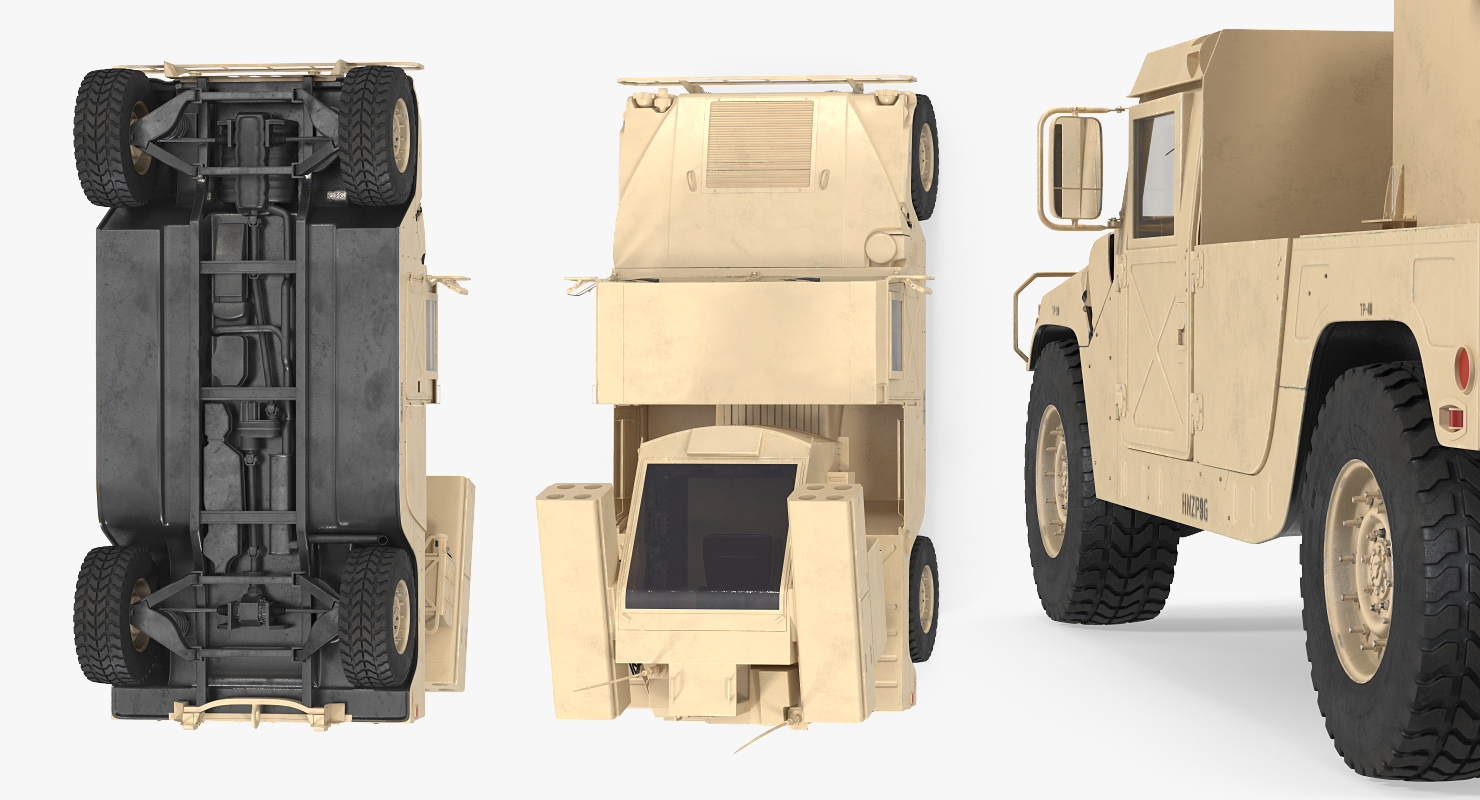 3D model HMMWV M998 Equipped with Avenger Simple Interior Desert