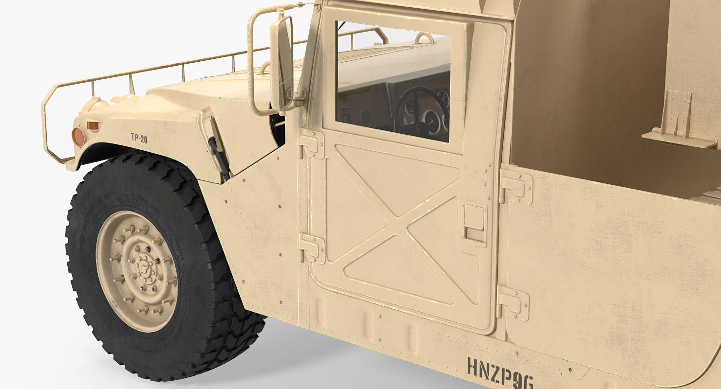 3D model HMMWV M998 Equipped with Avenger Simple Interior Desert