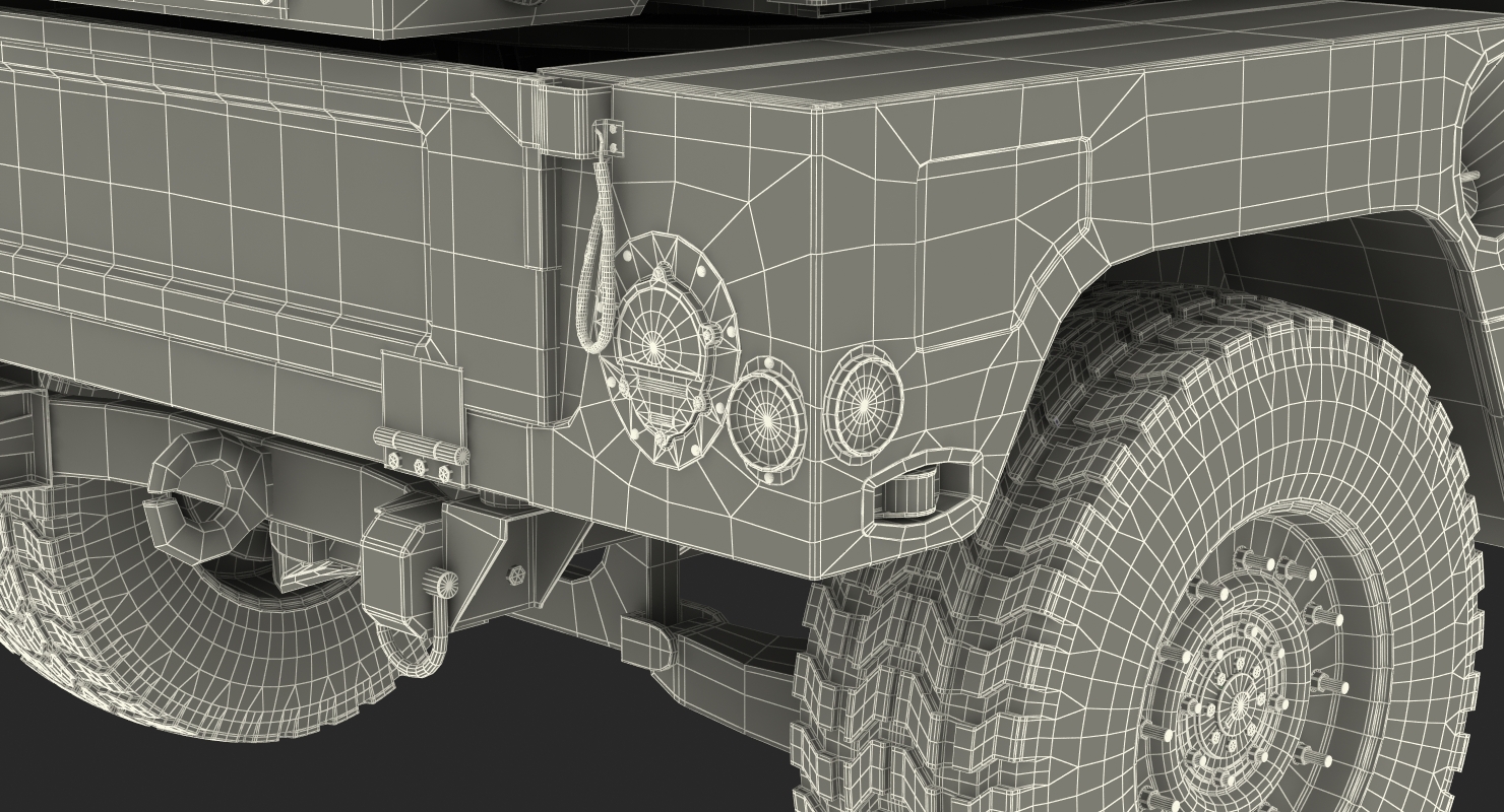 3D model HMMWV M998 Equipped with Avenger Simple Interior Desert