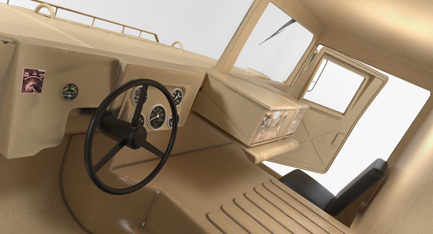 3D model HMMWV M998 Equipped with Avenger Simple Interior Desert