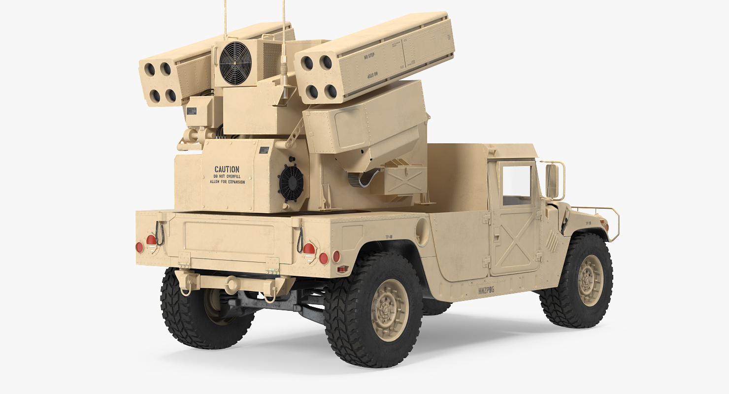 3D model HMMWV M998 Equipped with Avenger Simple Interior Desert