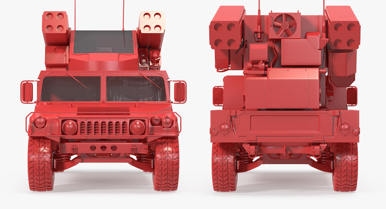 3D model HMMWV M998 Equipped with Avenger Simple Interior Desert