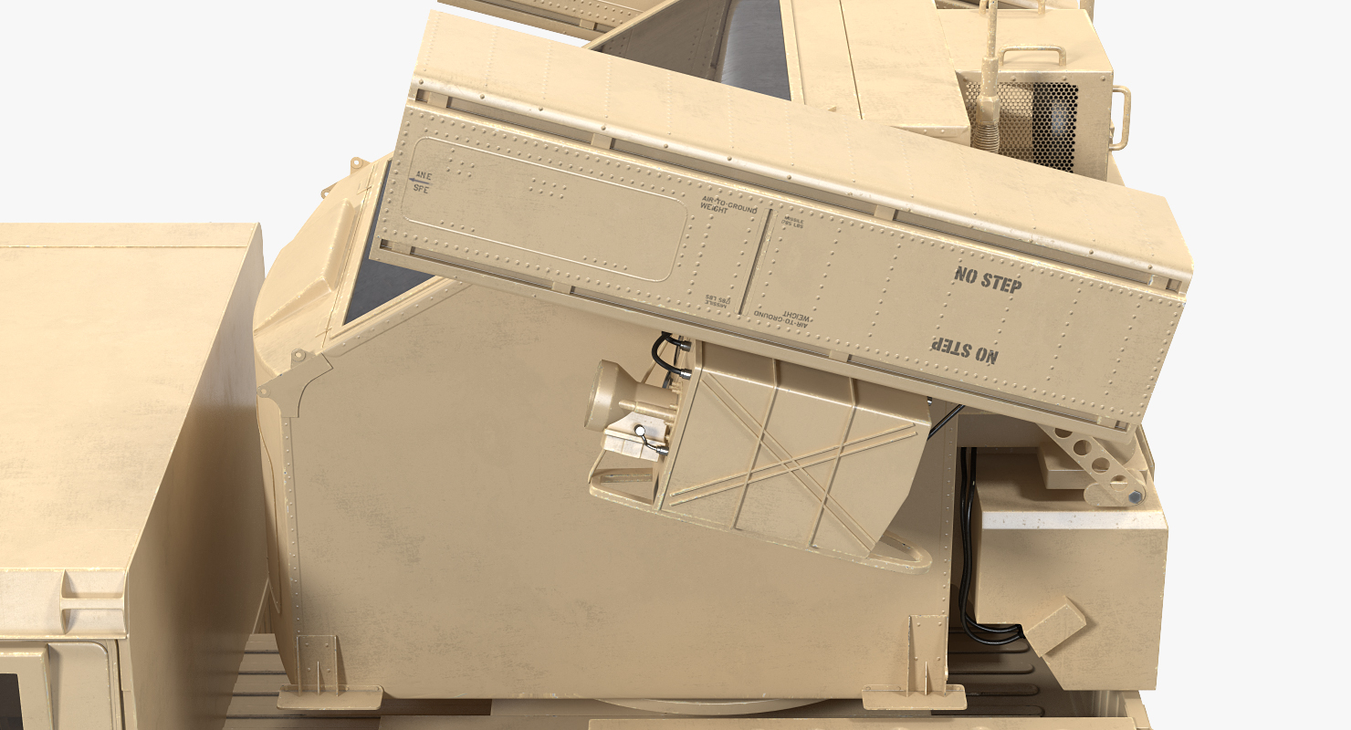 3D model HMMWV M998 Equipped with Avenger Simple Interior Desert