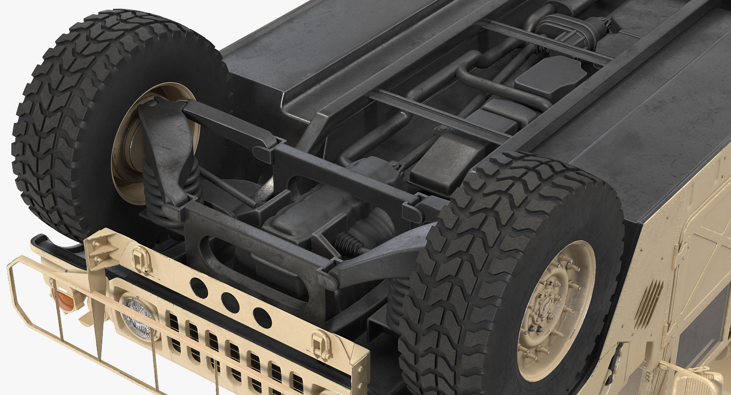 3D model HMMWV M998 Equipped with Avenger Simple Interior Desert