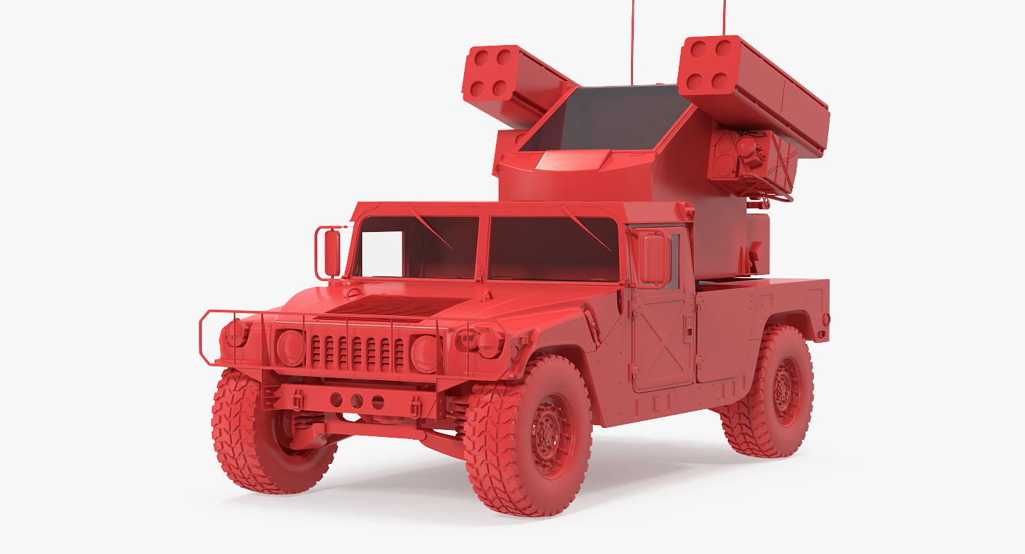 3D model HMMWV M998 Equipped with Avenger Simple Interior Desert