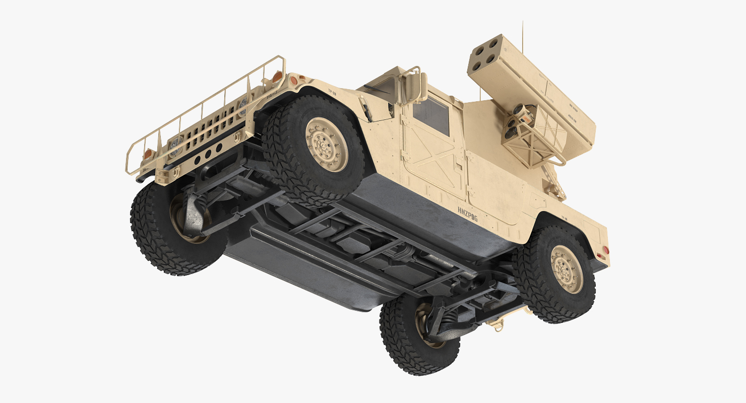 3D model HMMWV M998 Equipped with Avenger Simple Interior Desert