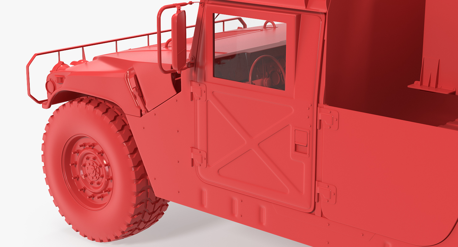 3D model HMMWV M998 Equipped with Avenger Simple Interior Desert