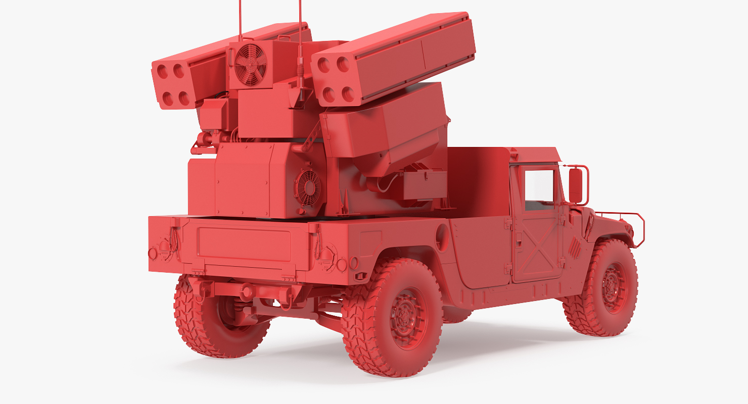 3D model HMMWV M998 Equipped with Avenger Simple Interior Desert