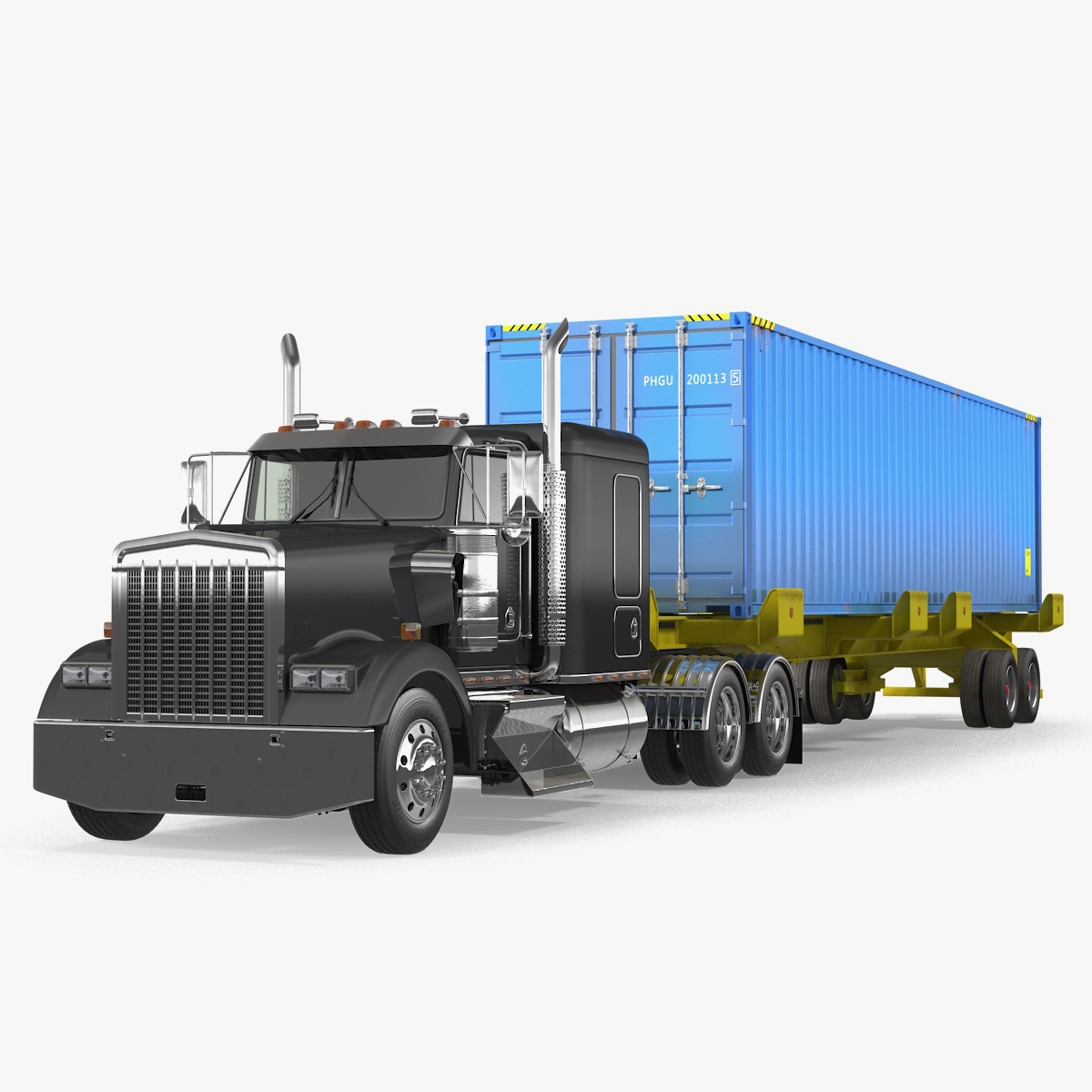 Container Cargo Trailer Truck, view 6