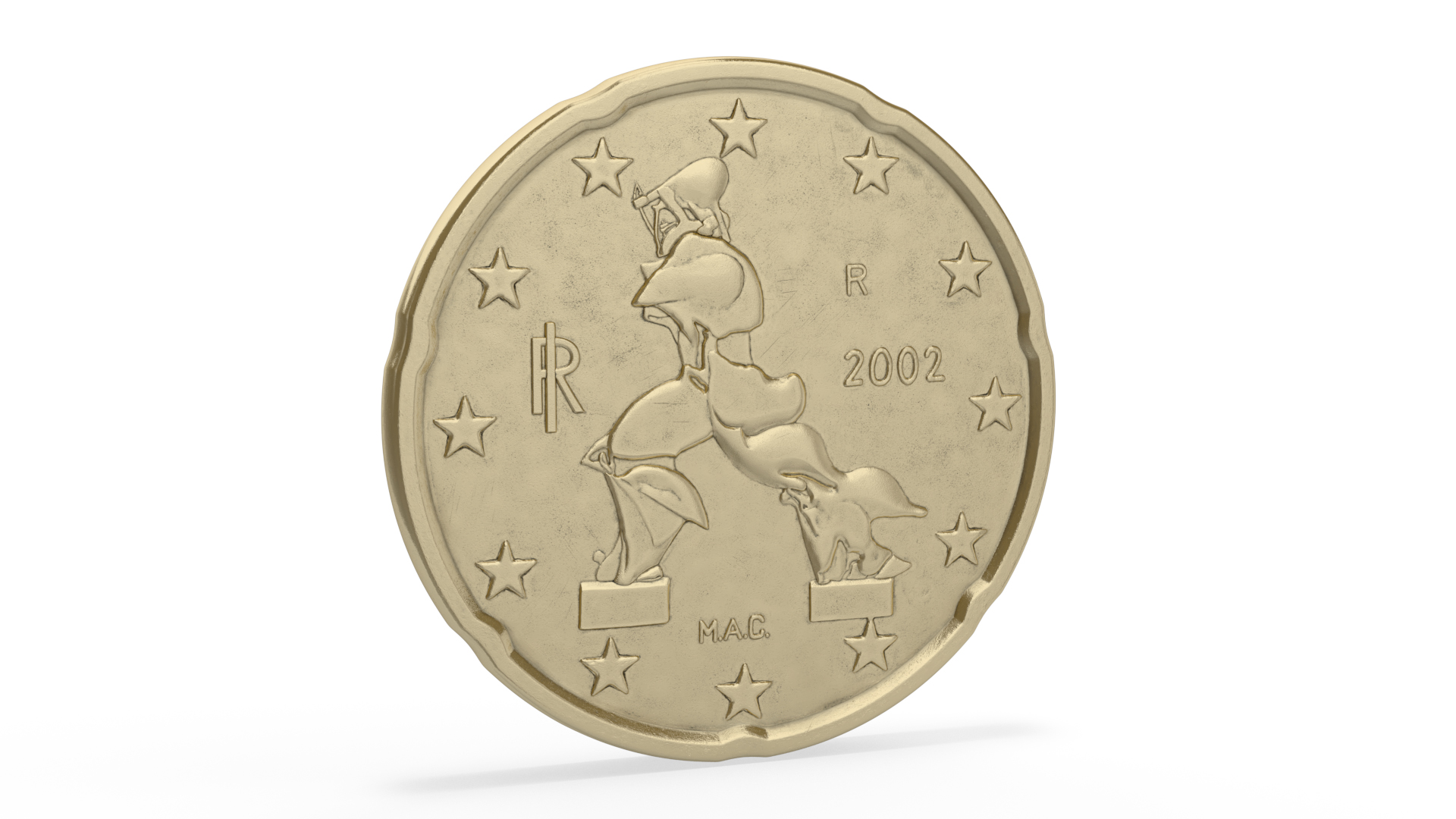 3D 20 Euro Cent Italy model