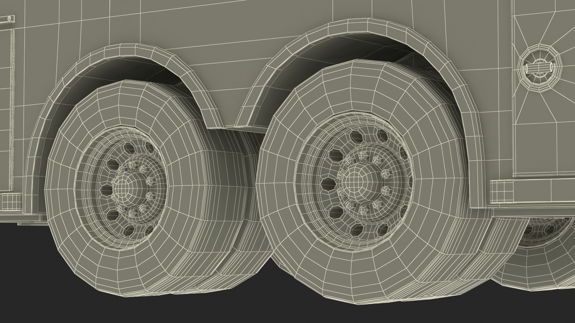 Rear Mount Ladder Fire Truck Rigged for Cinema 4D 3D model