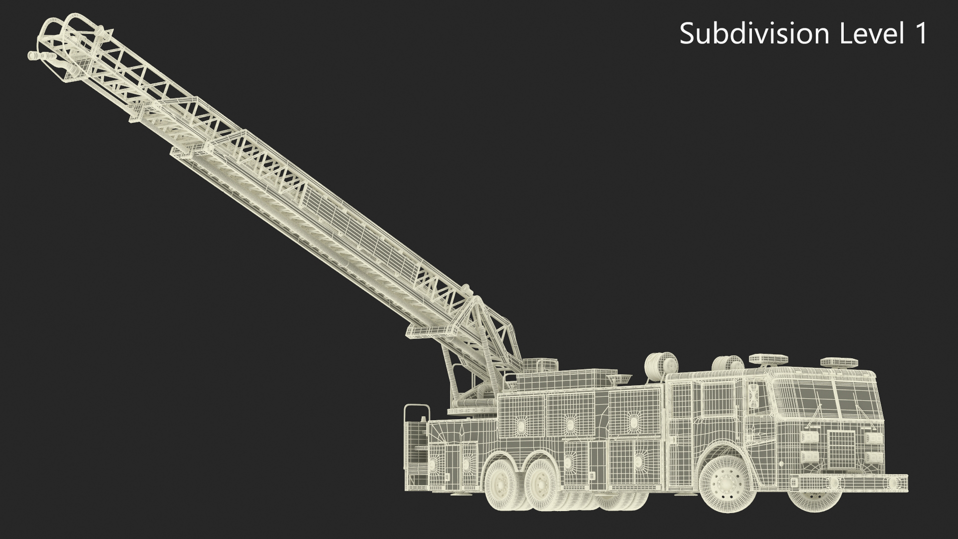 Rear Mount Ladder Fire Truck Rigged for Cinema 4D 3D model