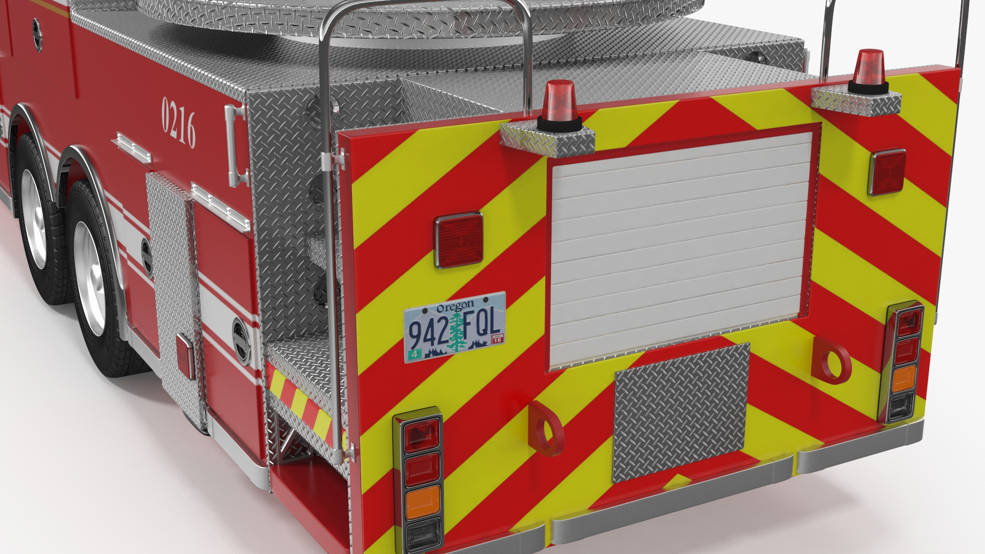 Rear Mount Ladder Fire Truck Rigged for Cinema 4D 3D model