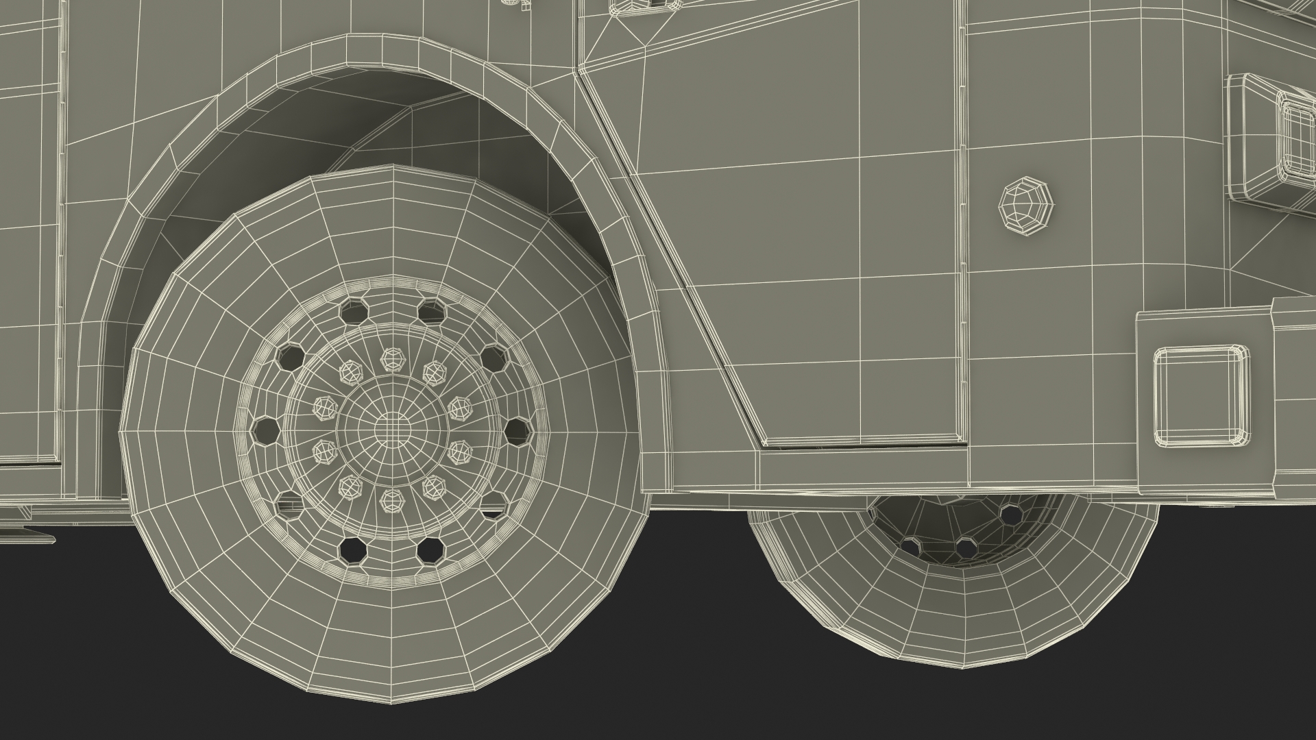 Rear Mount Ladder Fire Truck Rigged for Cinema 4D 3D model