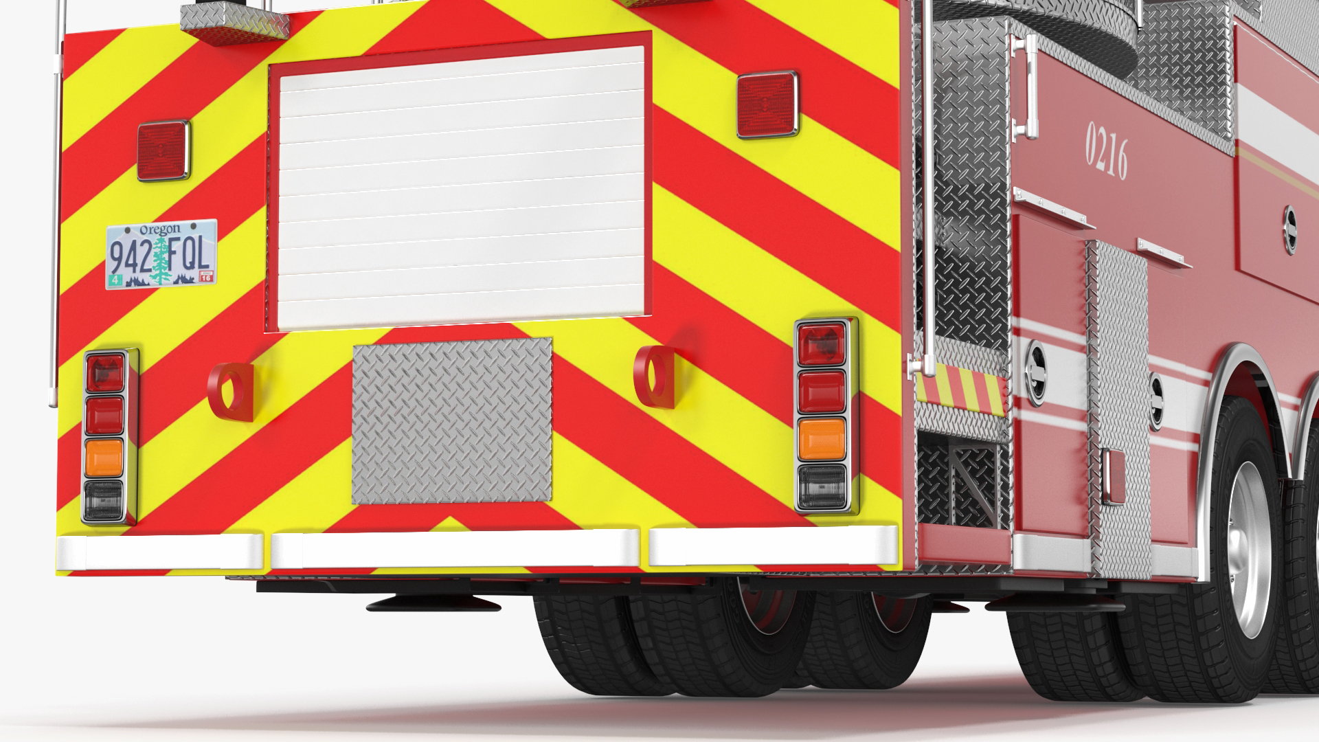 Rear Mount Ladder Fire Truck Rigged for Cinema 4D 3D model