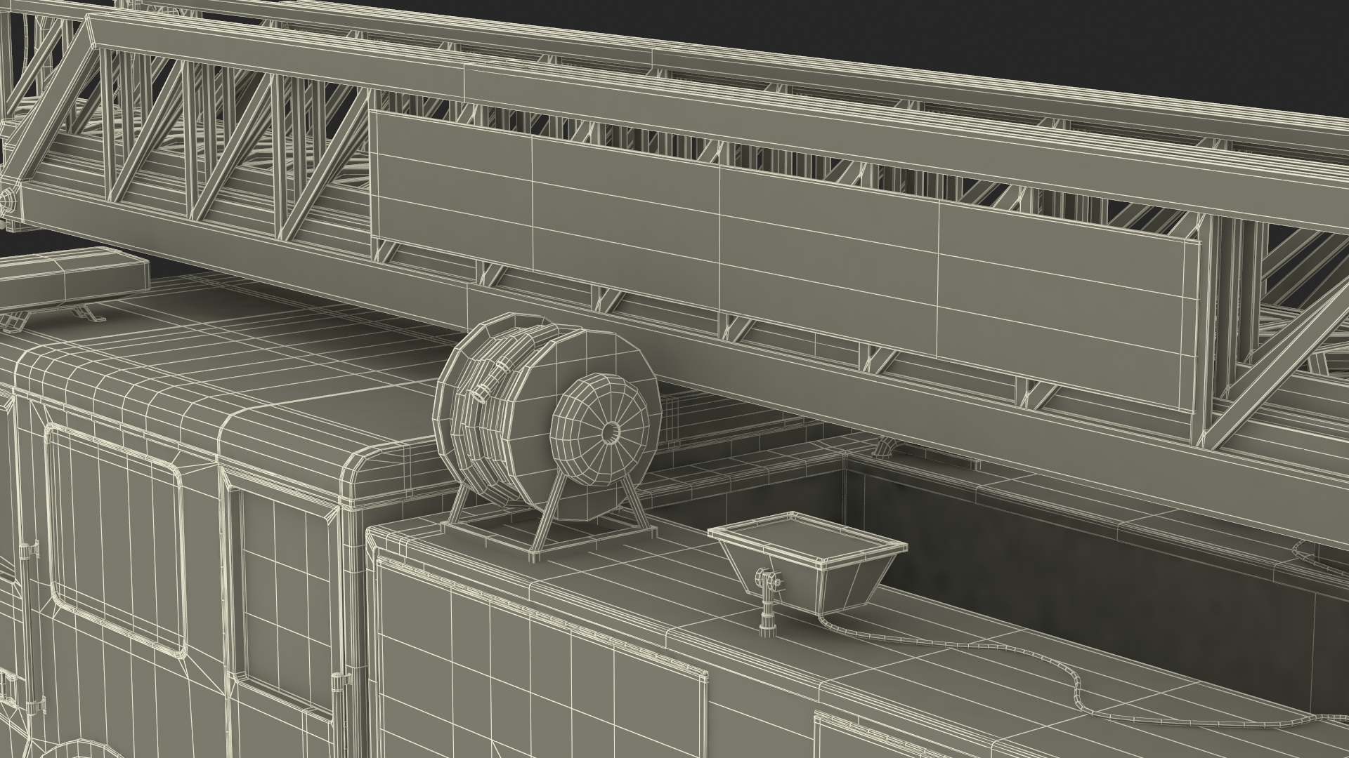 Rear Mount Ladder Fire Truck Rigged for Cinema 4D 3D model