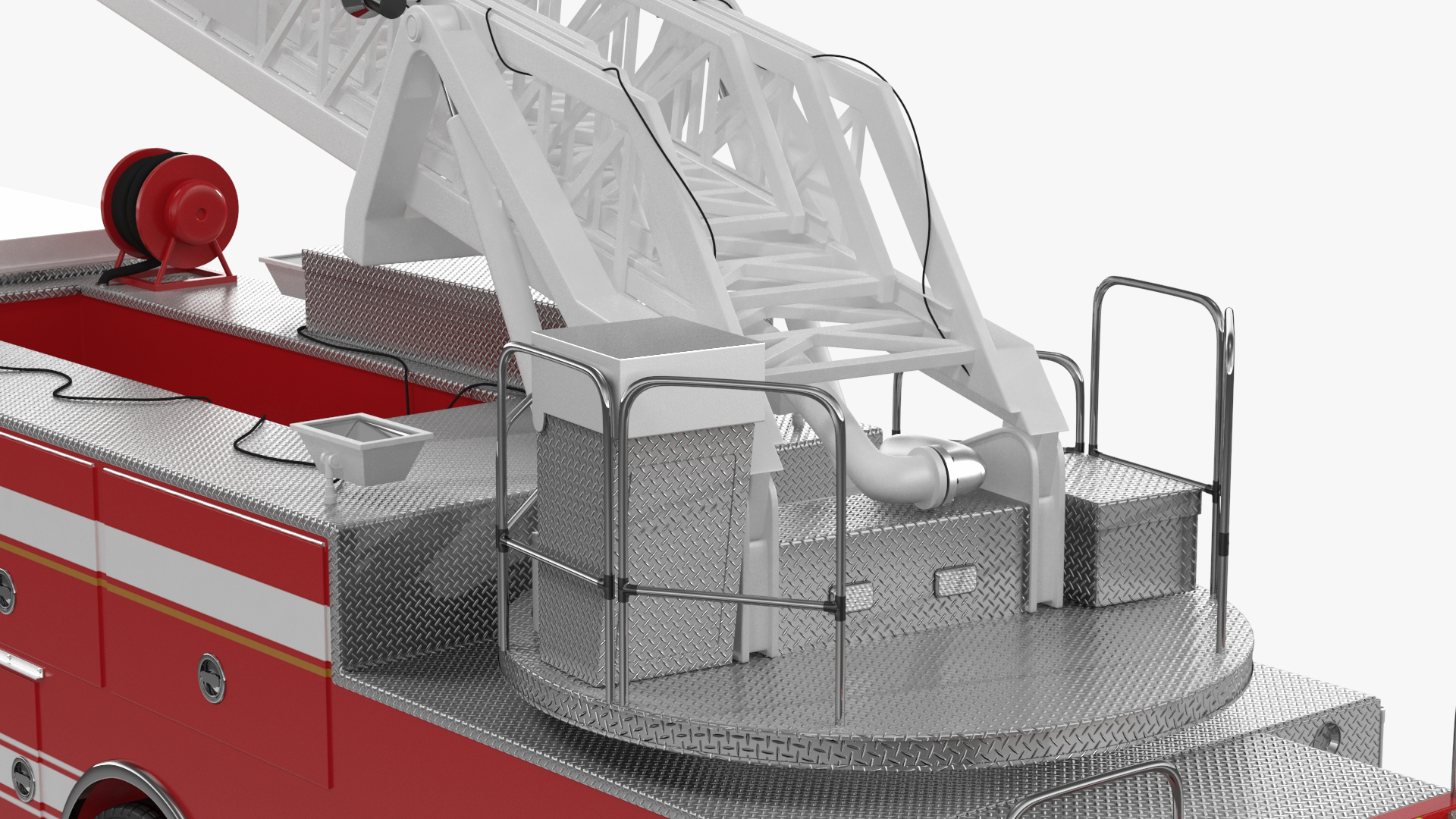 Rear Mount Ladder Fire Truck Rigged for Cinema 4D 3D model
