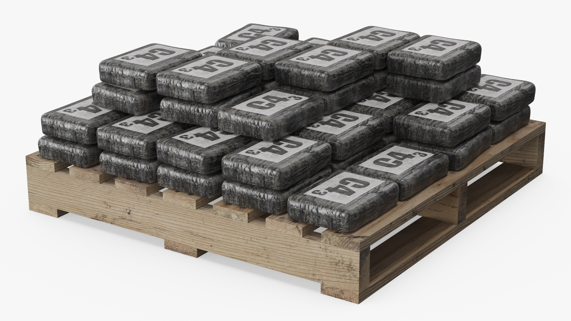 Wooden Pallet with Cocaine Bricks