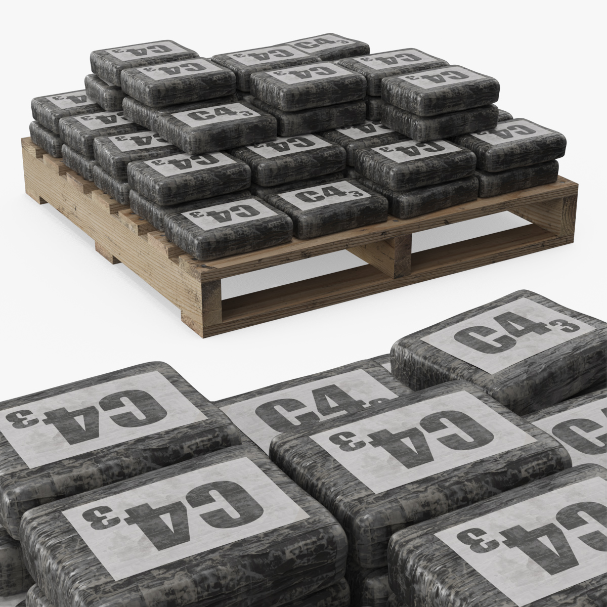Wooden Pallet with Cocaine Bricks